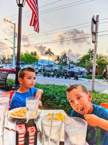 Taylor Family eating at Harpoon Harrys Key West Florida Keys 1