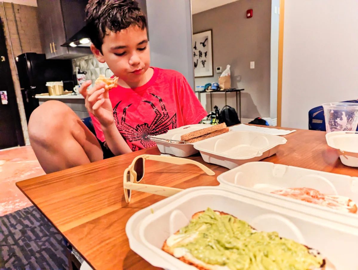 Taylor Family eating breakfast at Hotel Trundle Columbia South Carolina 1