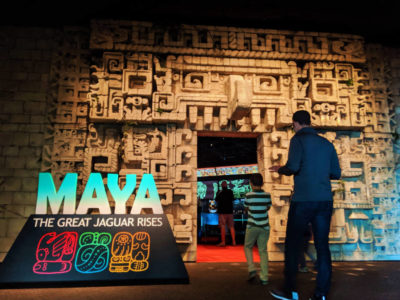Taylor Family entering Maya exhibition Royal BC Museum Victoria BC 1