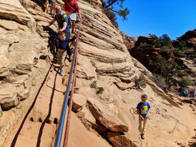 Taylor Family hiking Canyon Overlook Trail Zion National Park Utah 1