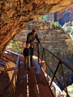 Taylor Family hiking Canyon Overlook Trail Zion National Park Utah 10