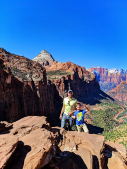 Taylor Family hiking Canyon Overlook Trail Zion National Park Utah 3