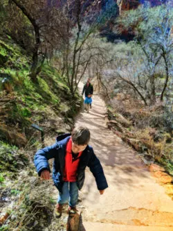 Taylor Family hiking Weeping Wall trail Zion National Park Utah 3