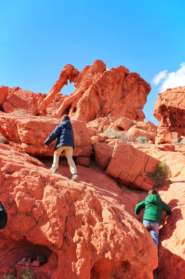 Taylor Family hiking at Elephant Rock trail Valley of Fire State Park Las Vegas Nevada 2
