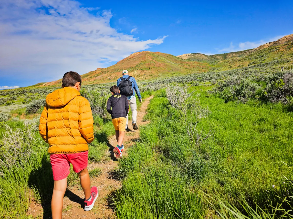 Taylor Family hiking at Fossil Butte National Monument Kemmerer Wyoming 1