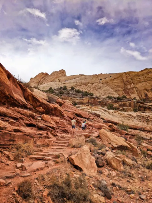 Taylor Family hiking at Hickman Natural Bridge Capitol Reef National Park Fruita Utah 2