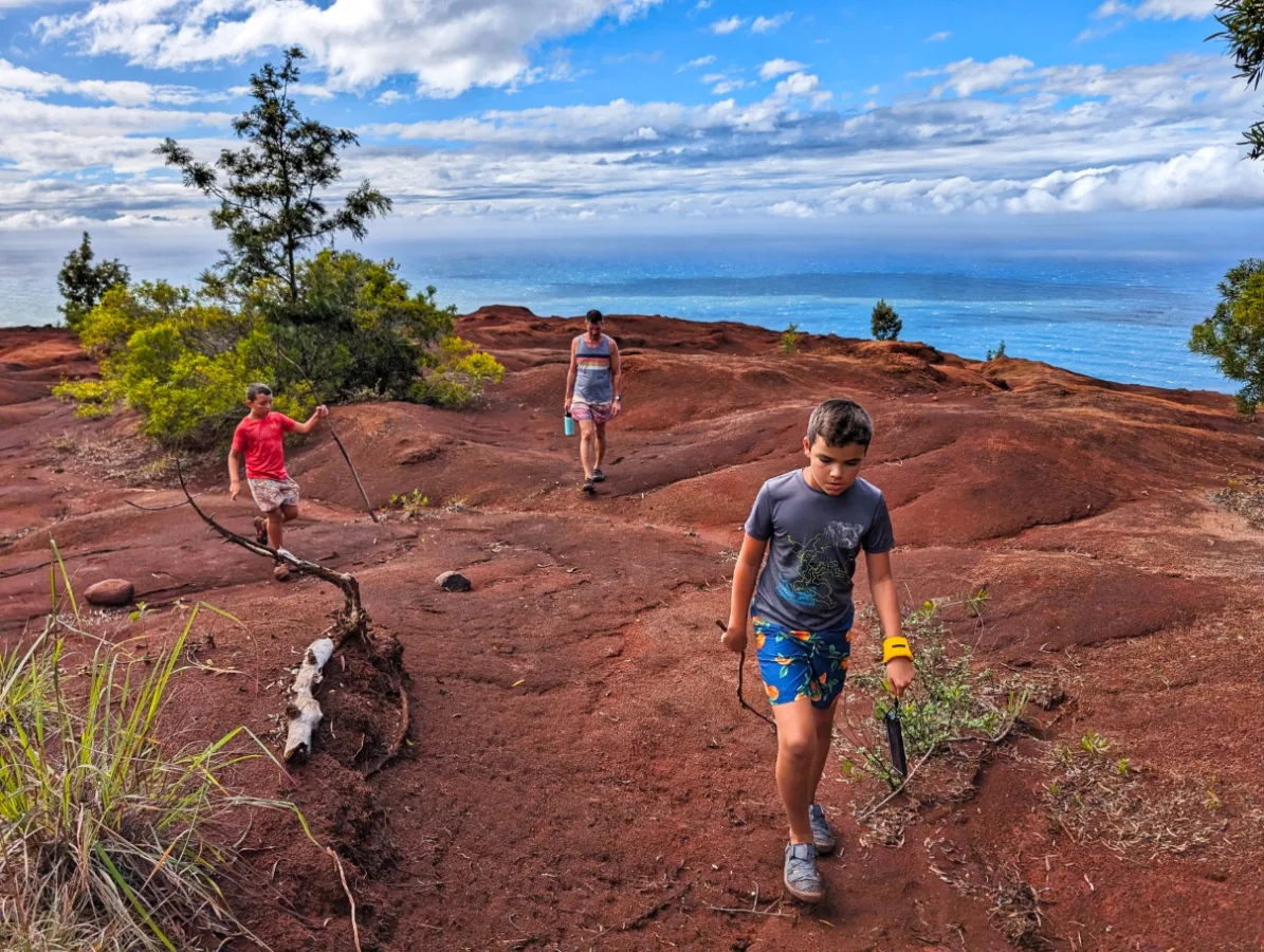 Taylor Family hiking at Oceanview Forest Preserve Kokee State Park NaPali Coast Kauai 5