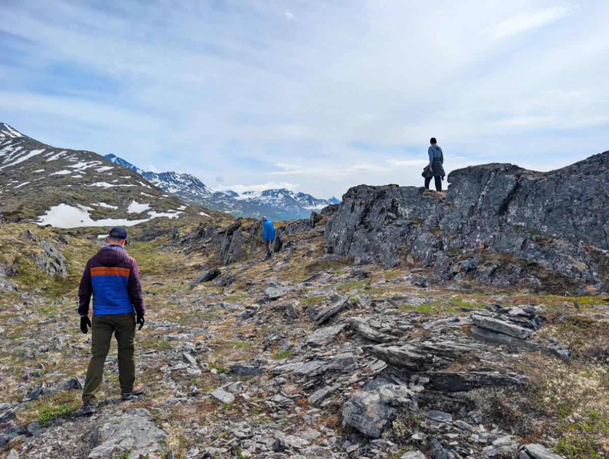 Taylor Family hiking at Thompson Pass on Richardson Highway Valdez Alaska