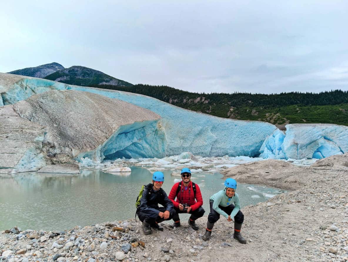 Taylor Family hiking on Norris Glacier with Above and Beyond Alaska Juneau Alaska