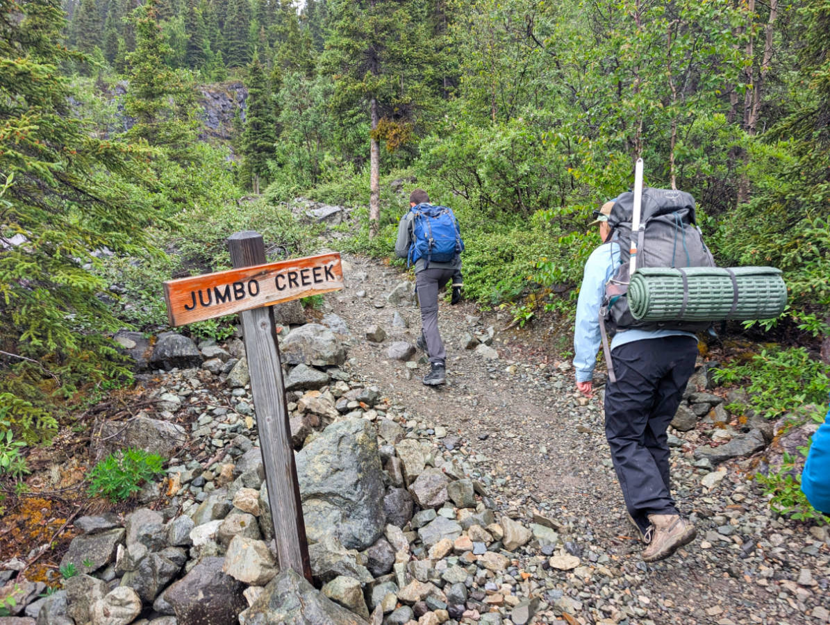 Taylor Family hiking to Root Glacier with Kennicott Wilderness Guides McCarthy Alaska