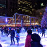 Taylor Family ice skating at Bryant Park ice rink at Christmas NYC 11