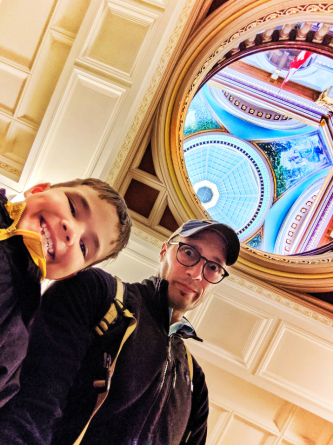 Taylor Family in British Columbia Parliament rotunda Victoria BC 1