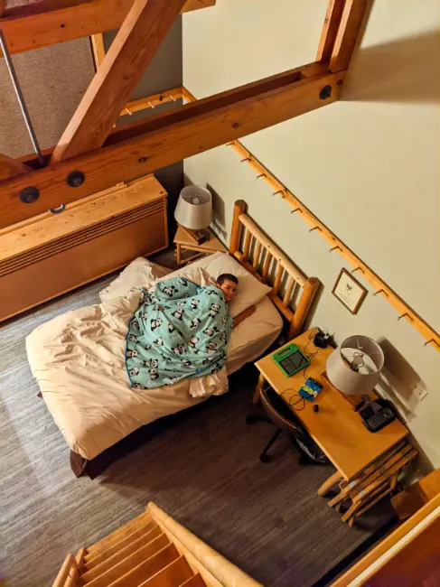 Taylor Family in Loft Cabin at Sleeping Lady Resort Leavenworth Washington 2