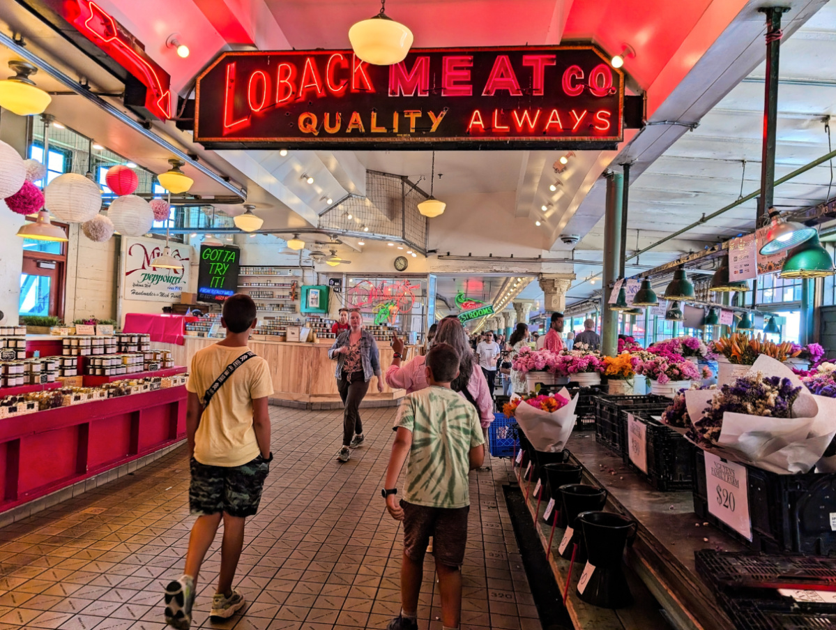 Taylor Family in Pike Place Market downtown Seattle 2