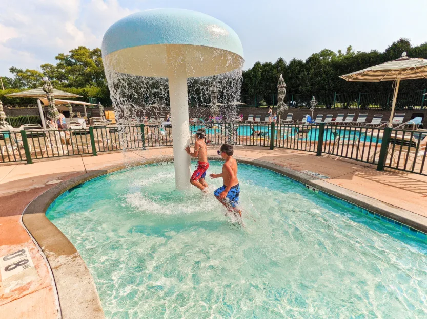 Taylor Family in Pool at Holiday Inn Club Vacations Lake Geneva Resort Wisconsin 2