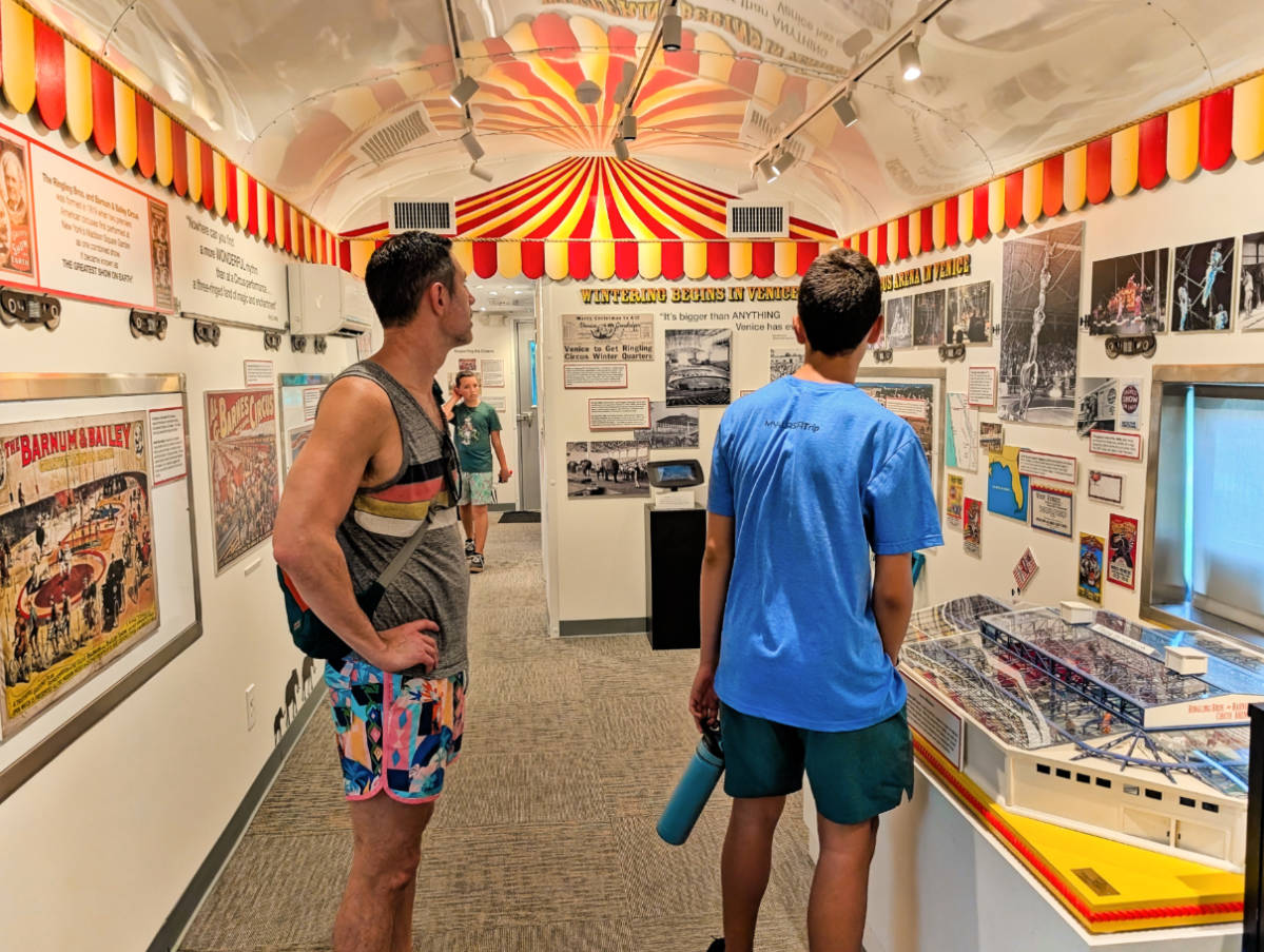 Taylor Family in Ringling Train Cars at Historic Venice Train Depot Venice Florida 1