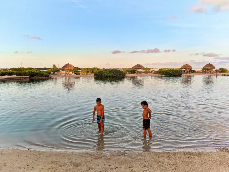 Taylor Family in Salt Water Lagoon at Hawks Cay Resort Duck Key Florida Keys 2020 1