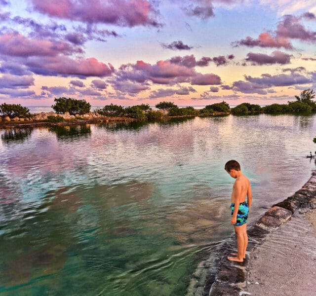 Taylor Family in Salt Water Lagoon at Hawks Cay Resort Duck Key Florida Keys 2020 5