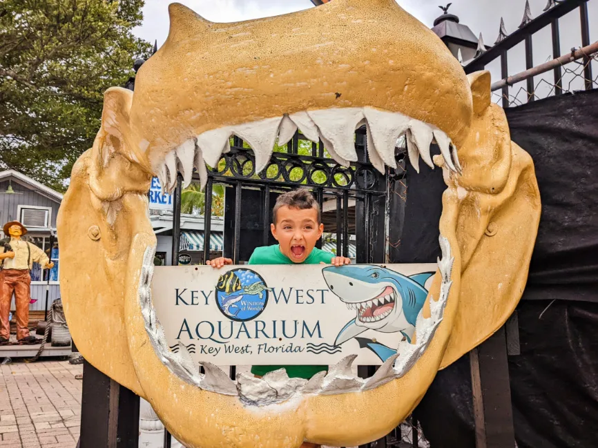 Taylor Family in Shark Jaws at Mallory Square Key West Florida Keys 2