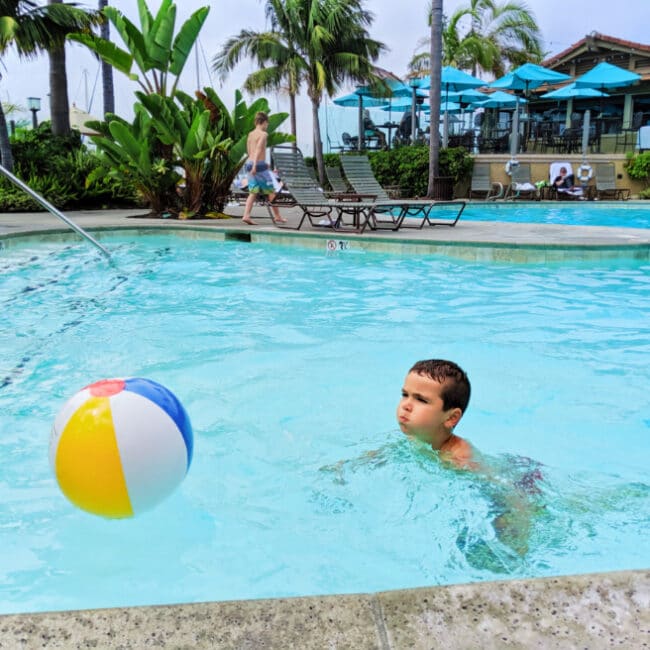 Taylor Family in Swimming Pool at Best Western Island Palms Hotel San Diego California 5