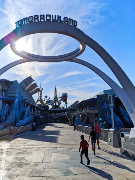 Taylor Family in Tomorrowland Magic Kingdom Walt Disney World 1