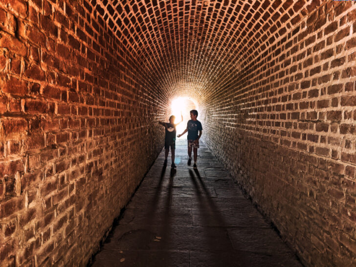 Taylor Family in Tunnel at Fort Clinch State Park Fernandina Beach Amelia Island Florida 2