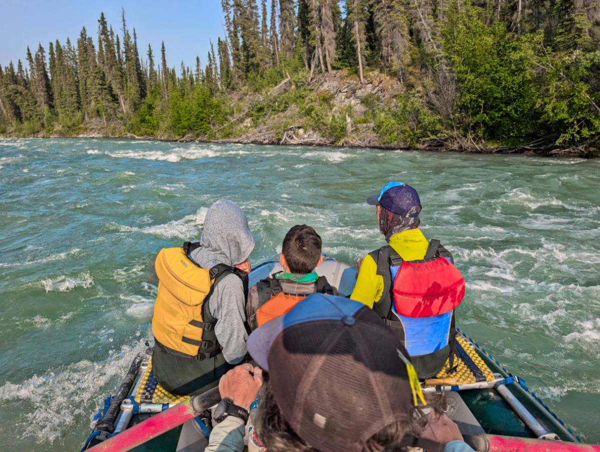 Taylor Family in Whitewater while Salmon Fishing on Klutina River with Copper River Guides Copper Center Alaska