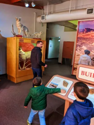 Taylor Family in visitors center at Valley of Fire State Park Las Vegas Nevada 1