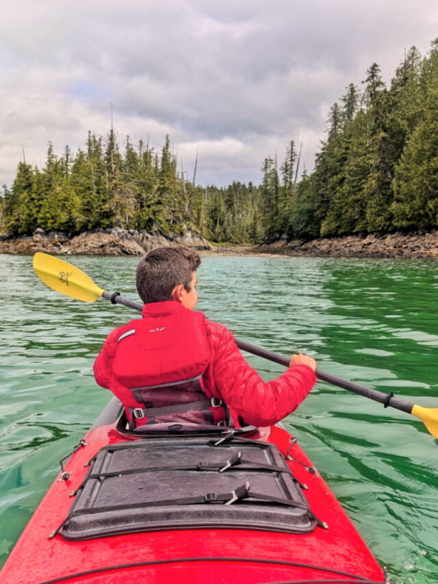 Taylor Family kayaking at Orca Cove with Ketchikan Kayak Co Ketchikan Alaska 7