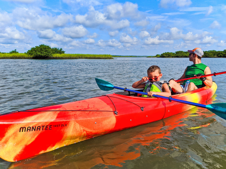 Taylor Family kayaking on Matanzas River Butler Beach Saint Augustine Florida 2020 3