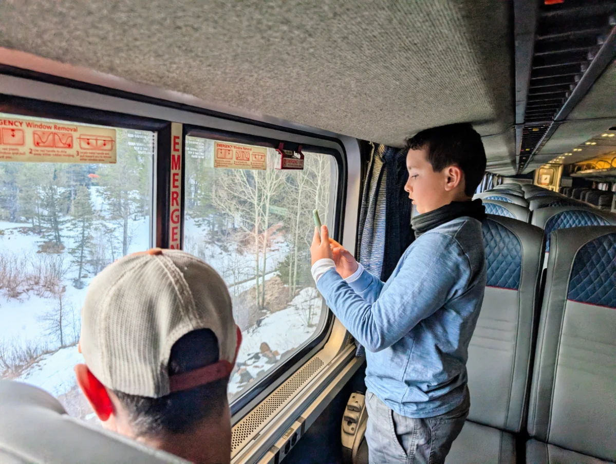 Taylor Family on Amtrak Winter Park Express Ski Train at Winter Park Resort Colorado 7