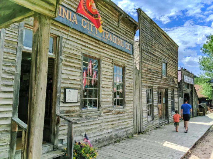 Taylor Family on Boardwalk in Virginia City Montana 8