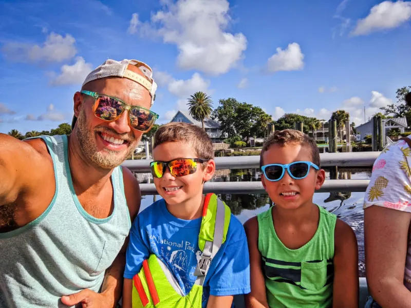 Taylor Family on Ferry for Cumberland Island National Seashore Coastal Georgia 2