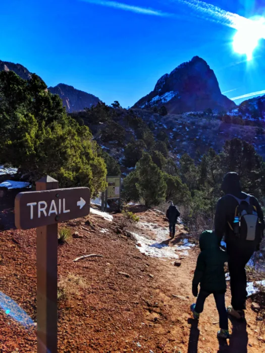 Taylor Family on Lee Pass Trailhead at Kolob Canyons Zion National Park Utah 1