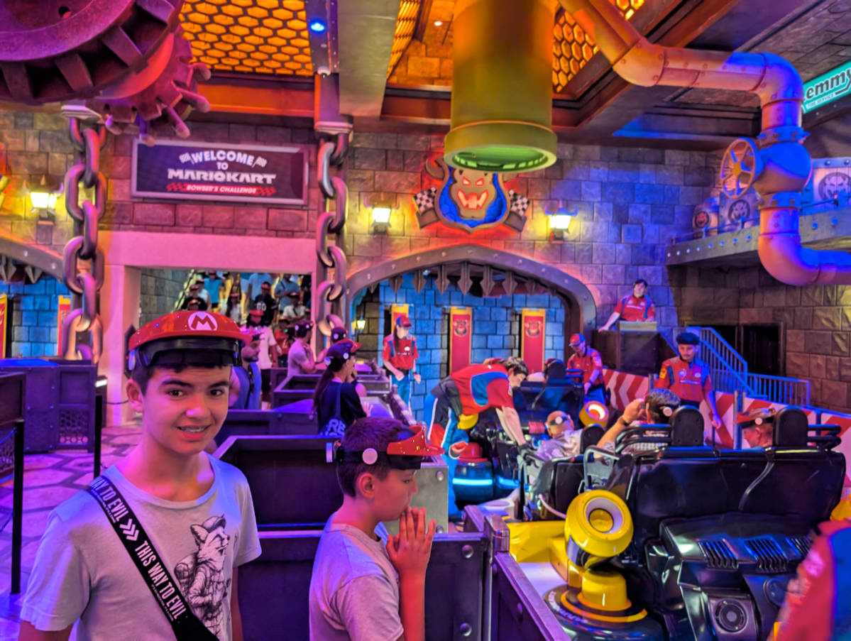 Taylor Family on Mario Kart Bowsers Challenge at Super Nintendo World in Epic Universe Universal Orlando 1