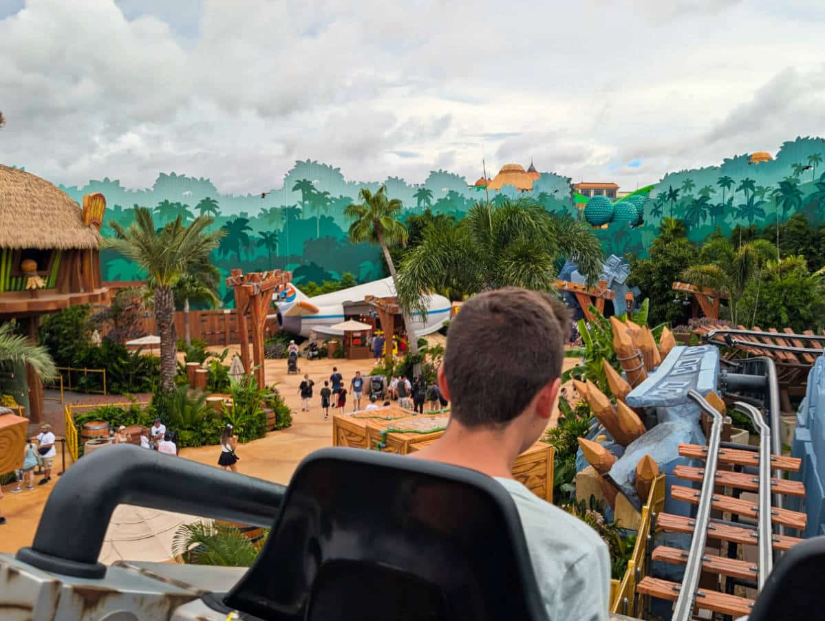 Taylor Family on Mine Cart Madness at Donkey Kong Country Super Nintendo World Epic Universe Universal Orlando