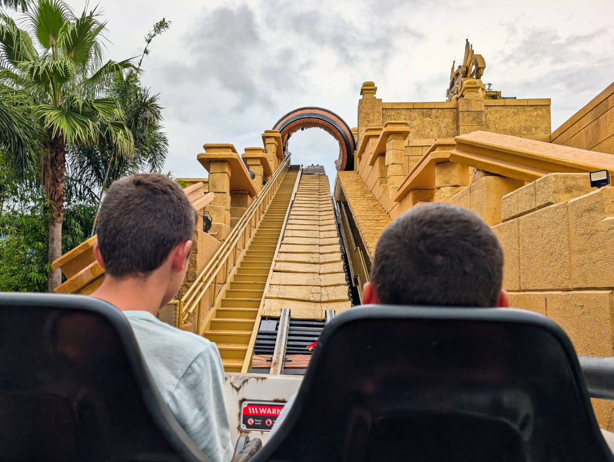 Taylor Family on Mine Cart Madness at Donkey Kong Country Super Nintendo World Epic Universe Universal Orlando 2