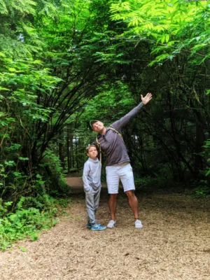 Taylor Family on Nature Trail at Fort Clatsop at Lewis and Clark National Park Astoria Oregon 2