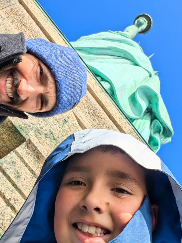 Taylor Family on Pedestal at Statue of Liberty New York City 2