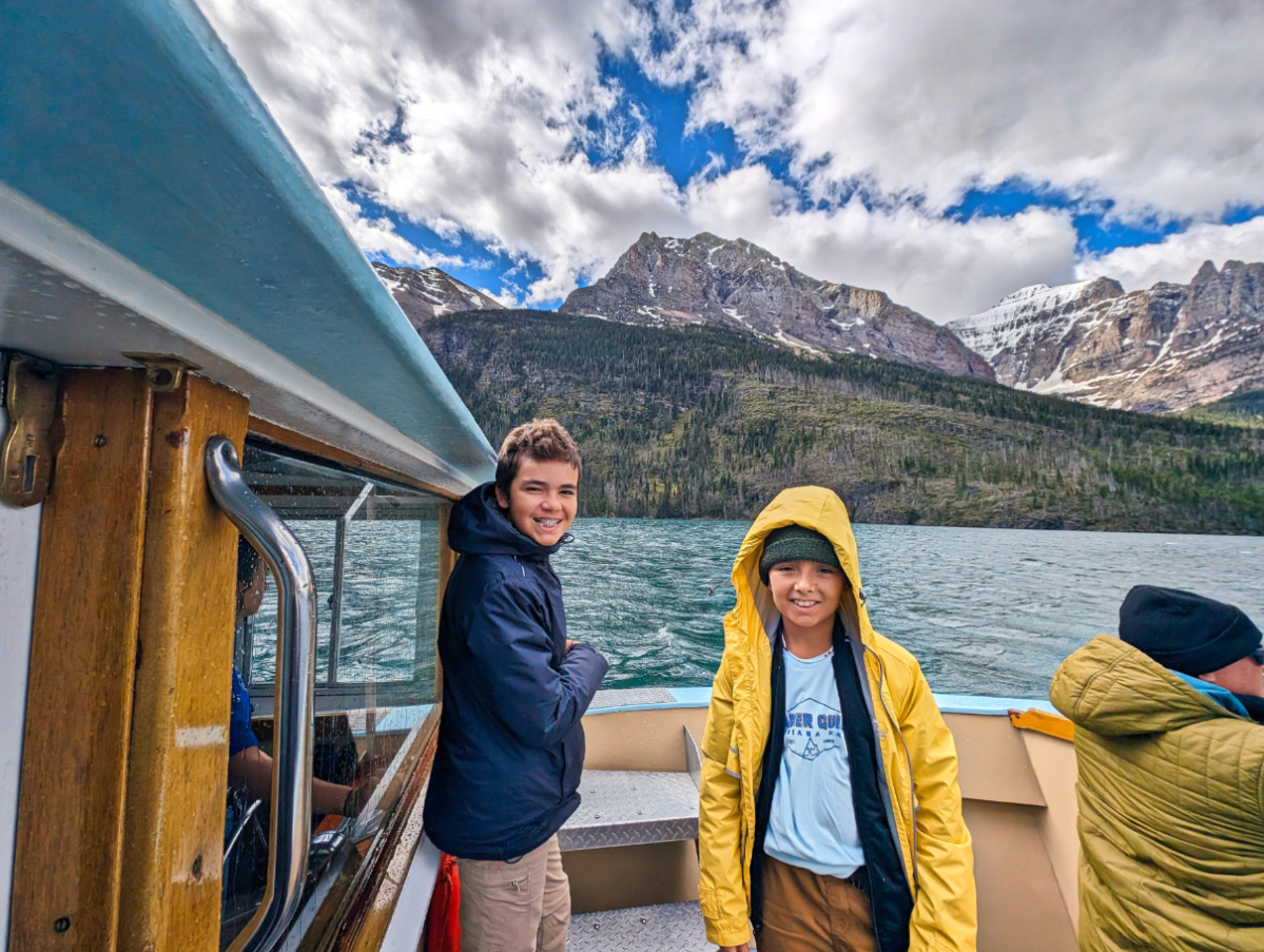 Taylor Family on St Mary Lake Boat Tour Glacier National Park Montana 2