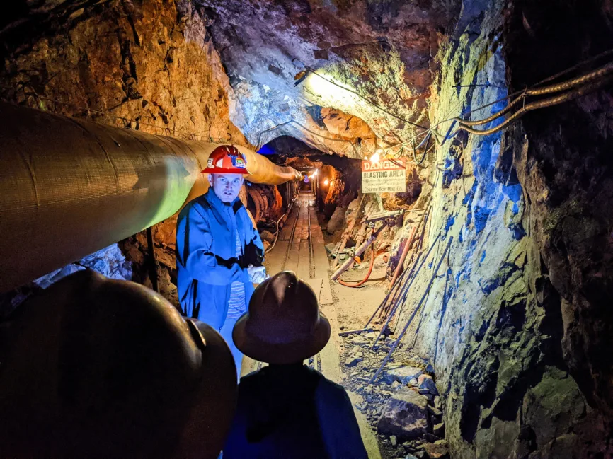 Taylor Family on Tour in Mine Shaft at Country Boy Mine Breckenridge Colorado 1