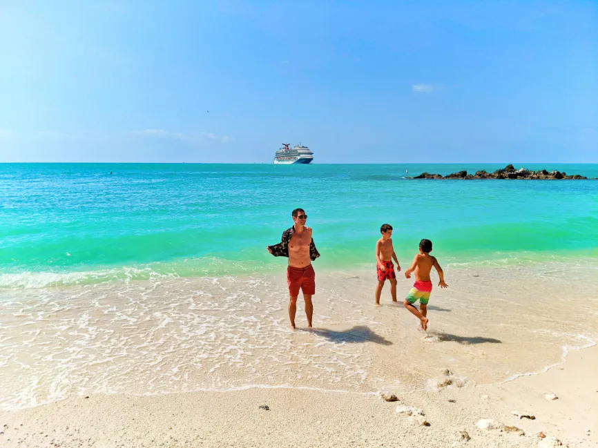 Taylor Family on beach at Fort Zachary Taylor State Park Key West Florida Keys 4