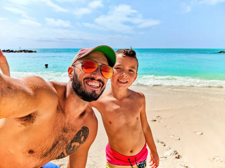 Taylor Family on beach at Fort Zachary Taylor State Park Key West Florida Keys 8