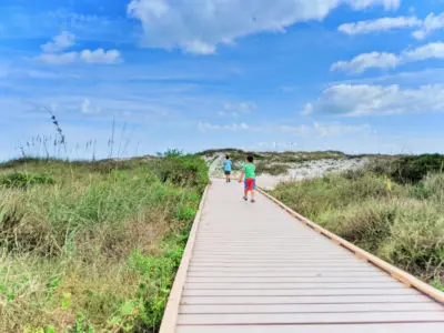 Taylor Family on boardwalk at Anastasia State Park St Augustine Beach FL 1