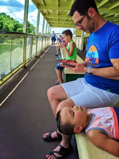 Taylor Family on ferry on Lake outside Magic Kingdom Disney World Orlando Florida 1