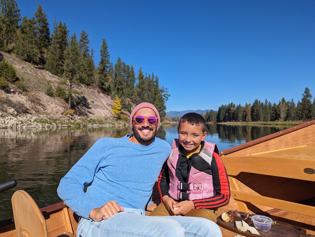 Taylor Family on morning Drift Boat Clark Fork River Float Trip Missoula Montana 2