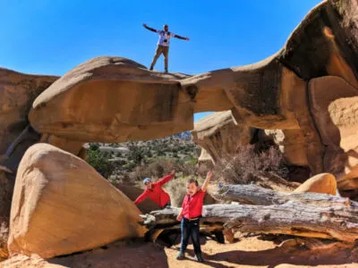 Taylor Family on rocks at Devils Garden Grand Staircase Escalante Utah 14