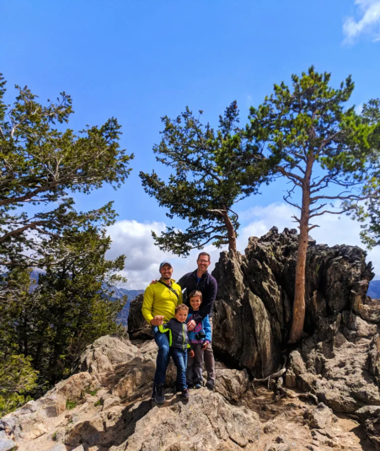 Taylor Family on rocks in Rocky Mountain National Park Colorado 3