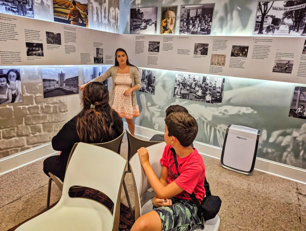 Taylor Family on tour in Anne Frank Center at University of South Carolina Columbia SC 1