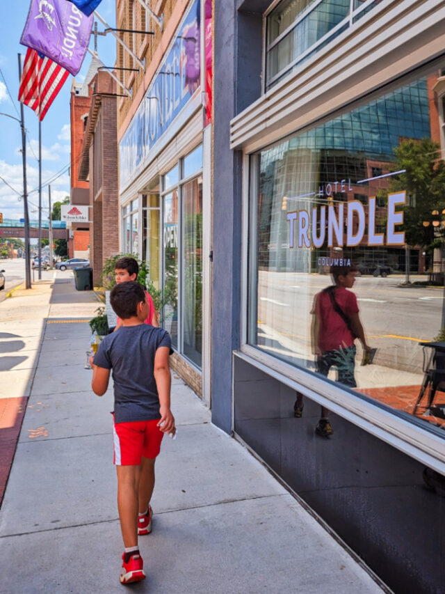 Taylor Family outside Hotel Trundle Downtown Columbia South Carolina 1